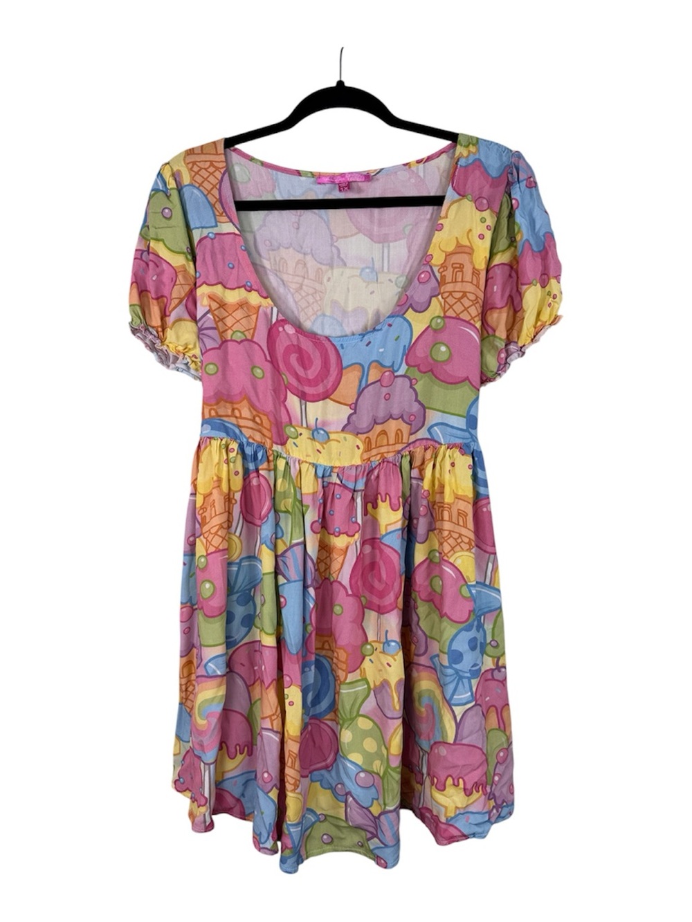 Dolls Kill X Candy Land Colorful Mini Dress Womens 1X Ice Cream Candy Print